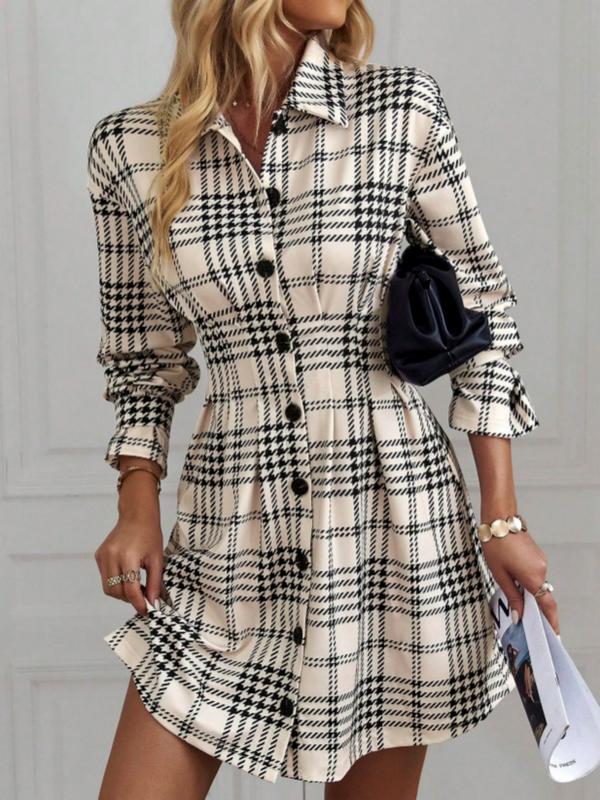 MARIA™ - Chic Slimming Check Dress for Fall & Winter