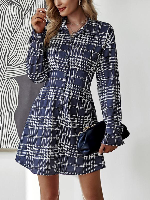 MARIA™ - Chic Slimming Check Dress for Fall & Winter