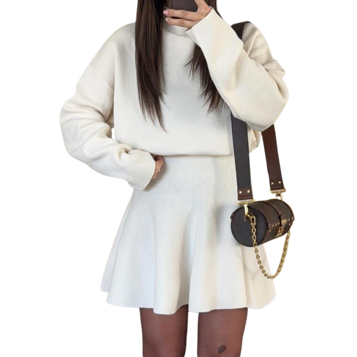 PHOEBE™ - Relaxed Fit Knit Sweater Dress with Half-High Neck