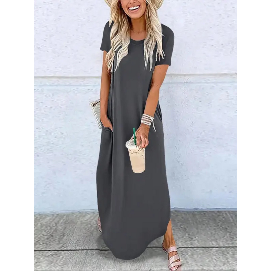 RELNA™ – Breezy Summer Round Neck Maxi Dress