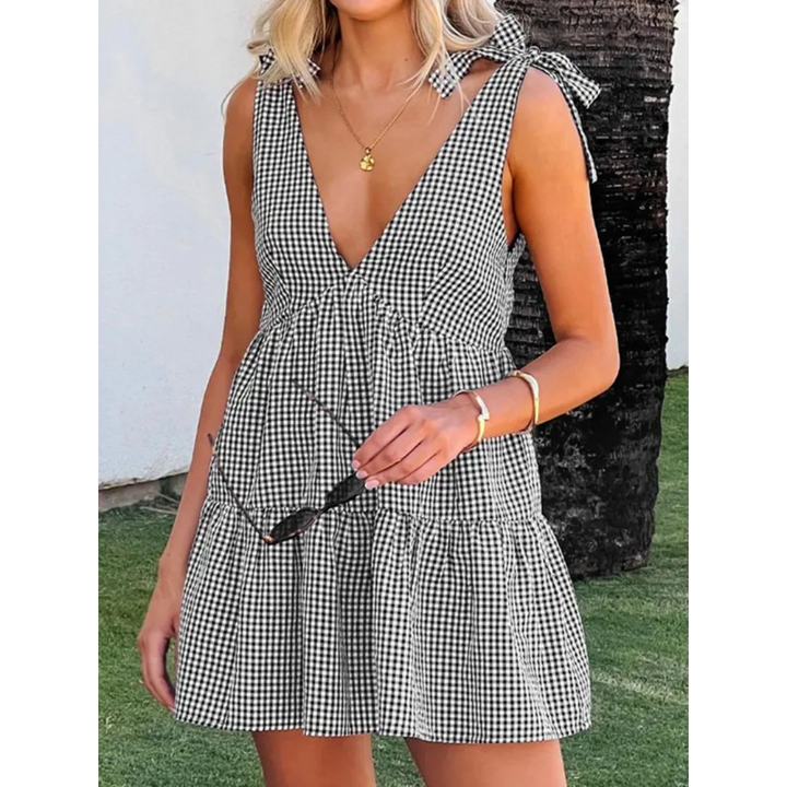 LIGAYA™ - Elegant Sleeveless Summer Dress with Bow Shoulder Detail