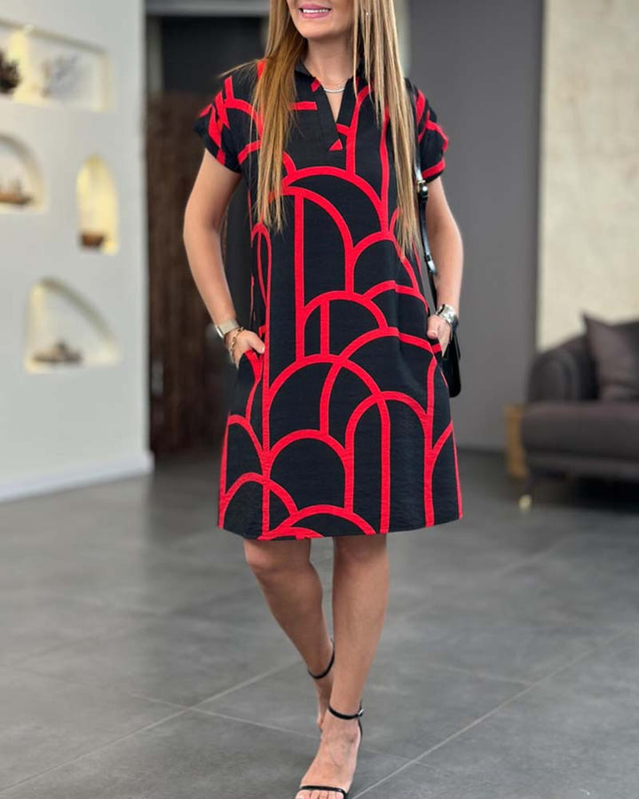 Vittoria | Elegant Midi Dress with Short Sleeves
