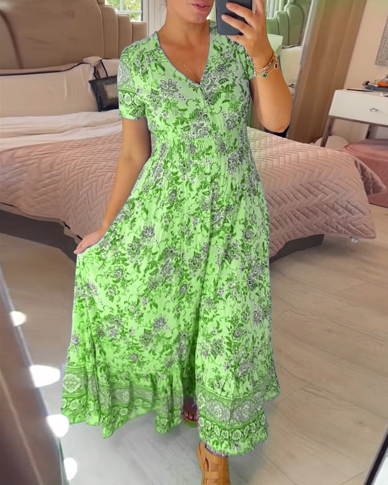 SARAH™ Floral V-Neck Dress