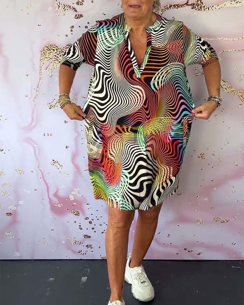 MARI™ - Vibrant V-Neck Dress