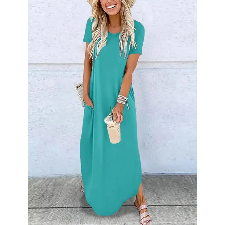RELNA™ – Breezy Summer Round Neck Maxi Dress