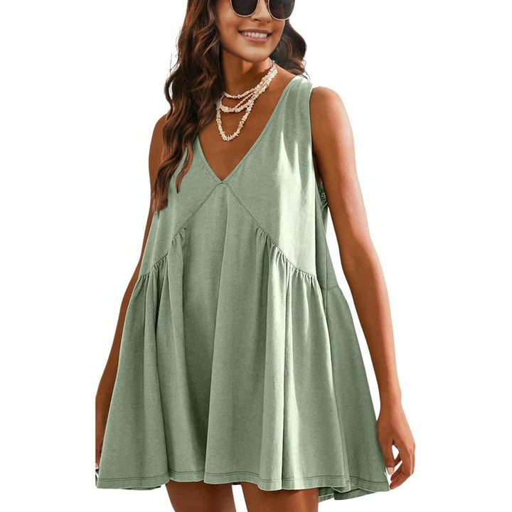 DANNA™ - Women's Casual V-Neck Flared A-Line Tank Dress