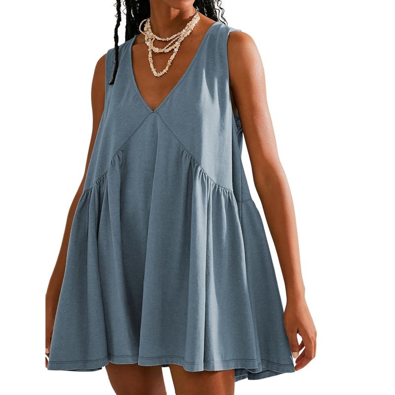 DANNA™ - Women's Casual V-Neck Flared A-Line Tank Dress