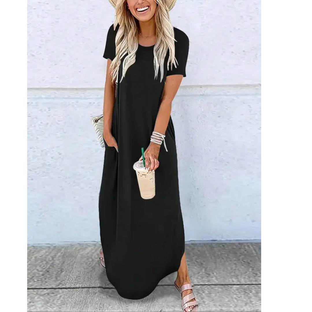 RELNA™ – Breezy Summer Round Neck Maxi Dress