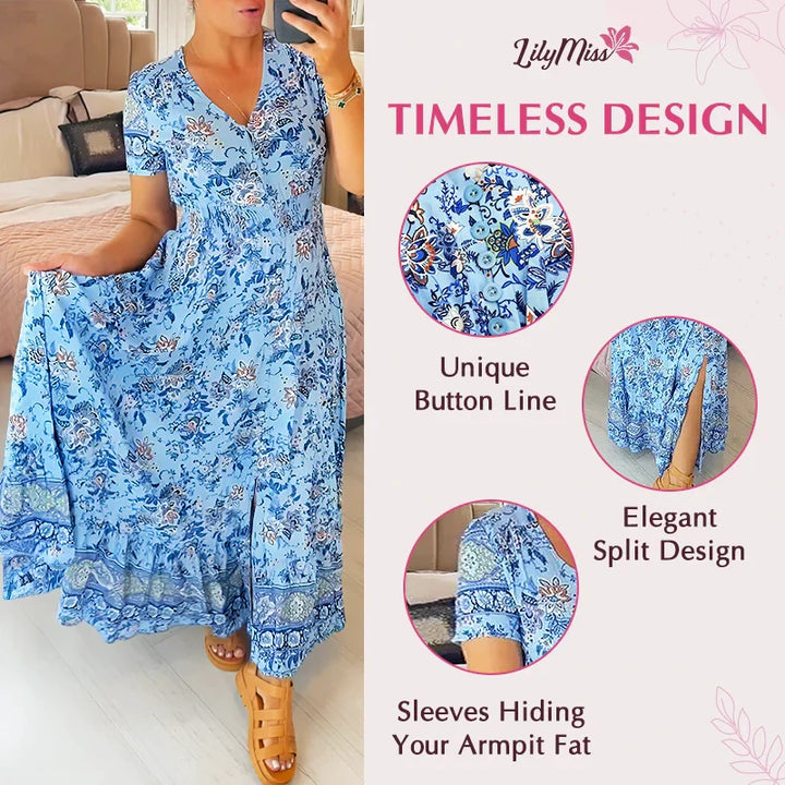 SARAH™ Floral V-Neck Dress