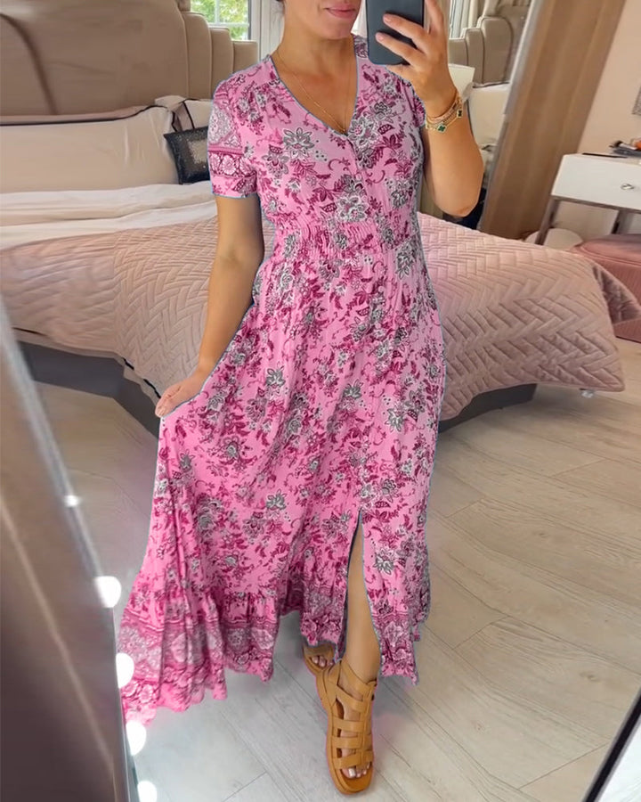 SARAH™ Floral V-Neck Dress