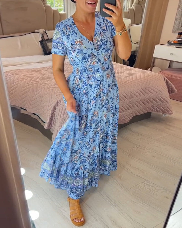 SARAH™ Floral V-Neck Dress