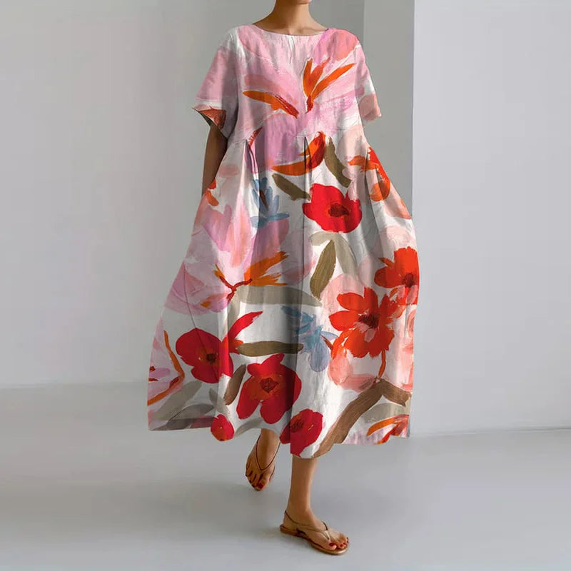VALENTINA | Summer Floral Dress with Flattering Cut and Freedom of Movement.