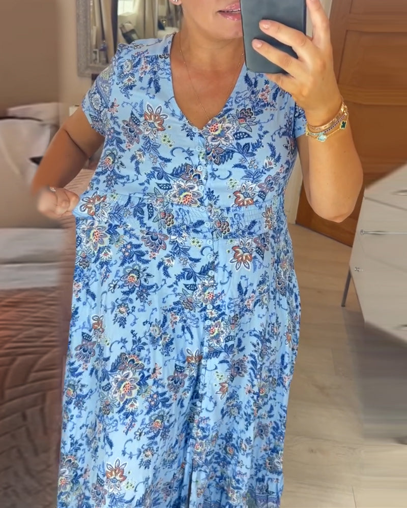 SARAH™ Floral V-Neck Dress