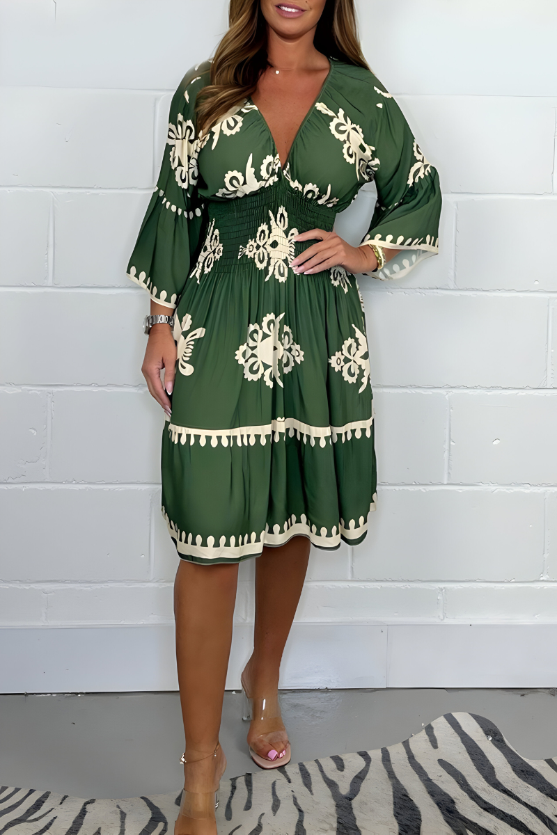 LUNA | Short Boho Floral Dress with Flattering Cut for an Elegant Vacation or Event Look