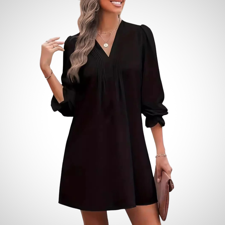 LUCINDA™ - Chic Ruffled V-Neck Dress