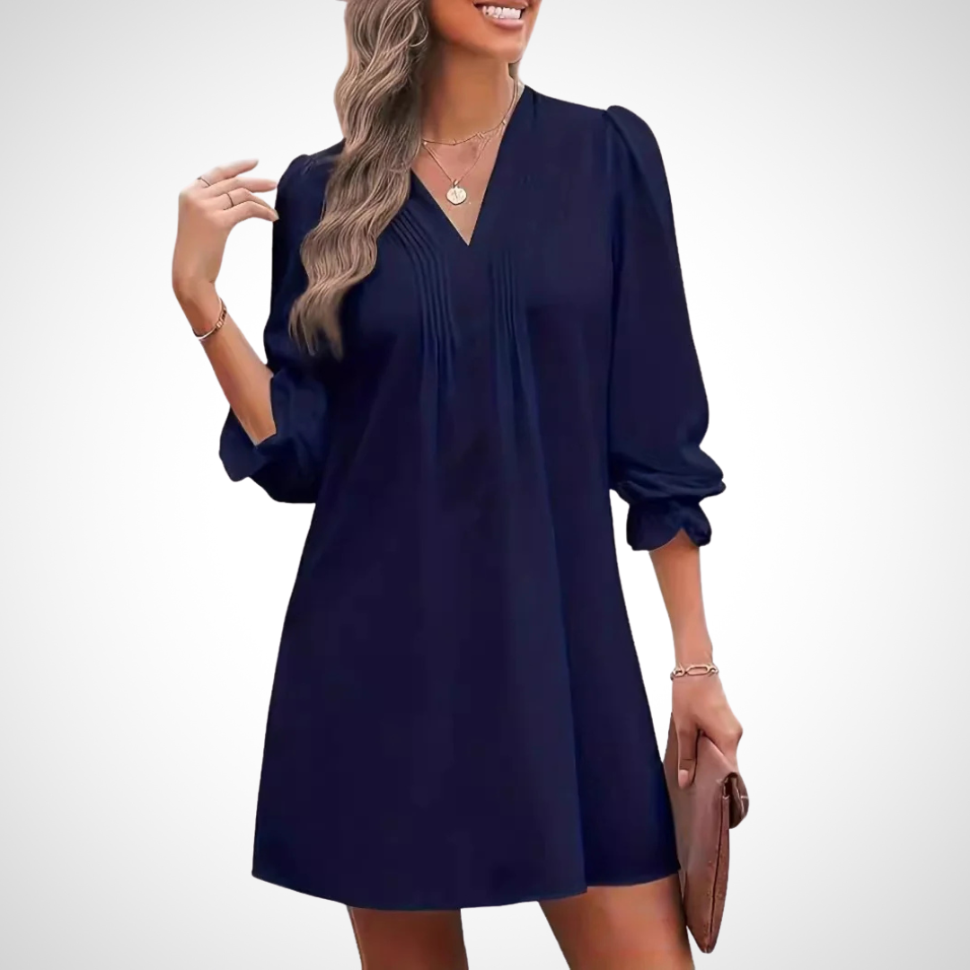 LUCINDA™ - Chic Ruffled V-Neck Dress