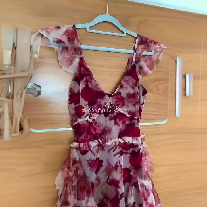 MARIELA™ – Enchanting Floral Ruffle Maxi Dress