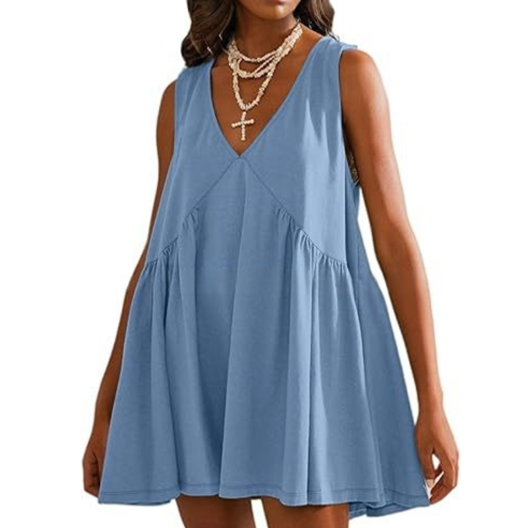DANNA™ - Women's Casual V-Neck Flared A-Line Tank Dress
