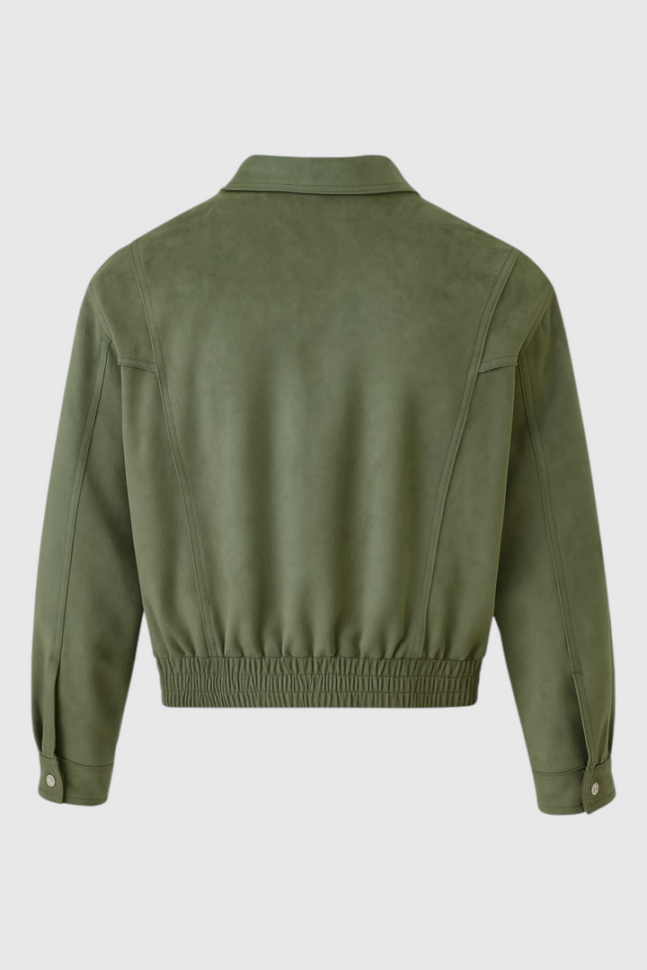 Elegant Green Bomber Jacket with Timeless Style