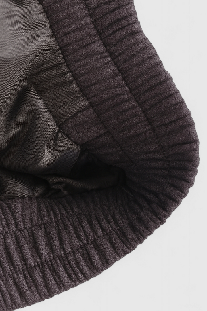 Trendy Dark Grey Bomber Jacket with Stand Collar