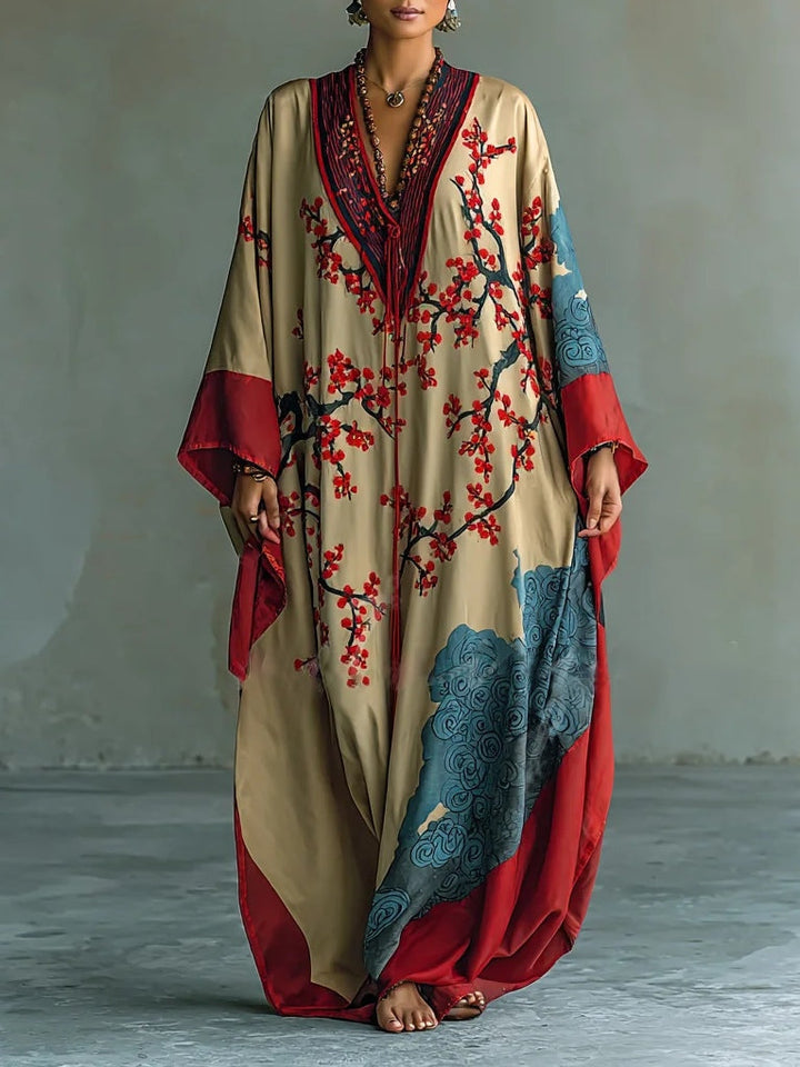 Meiko Blossom Silk Maxi Dress