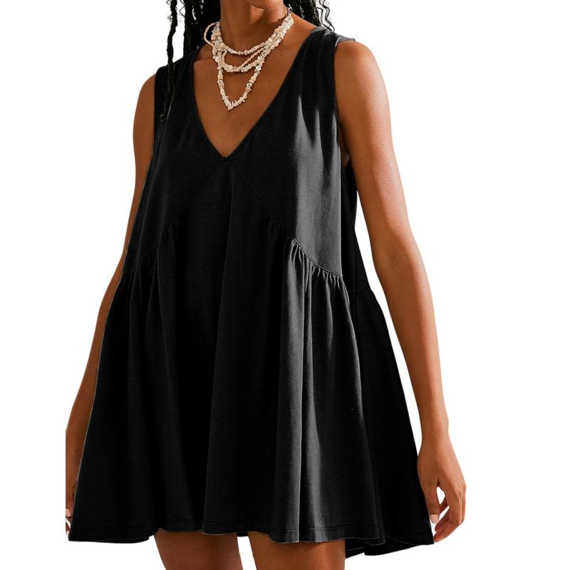 DANNA™ - Women's Casual V-Neck Flared A-Line Tank Dress