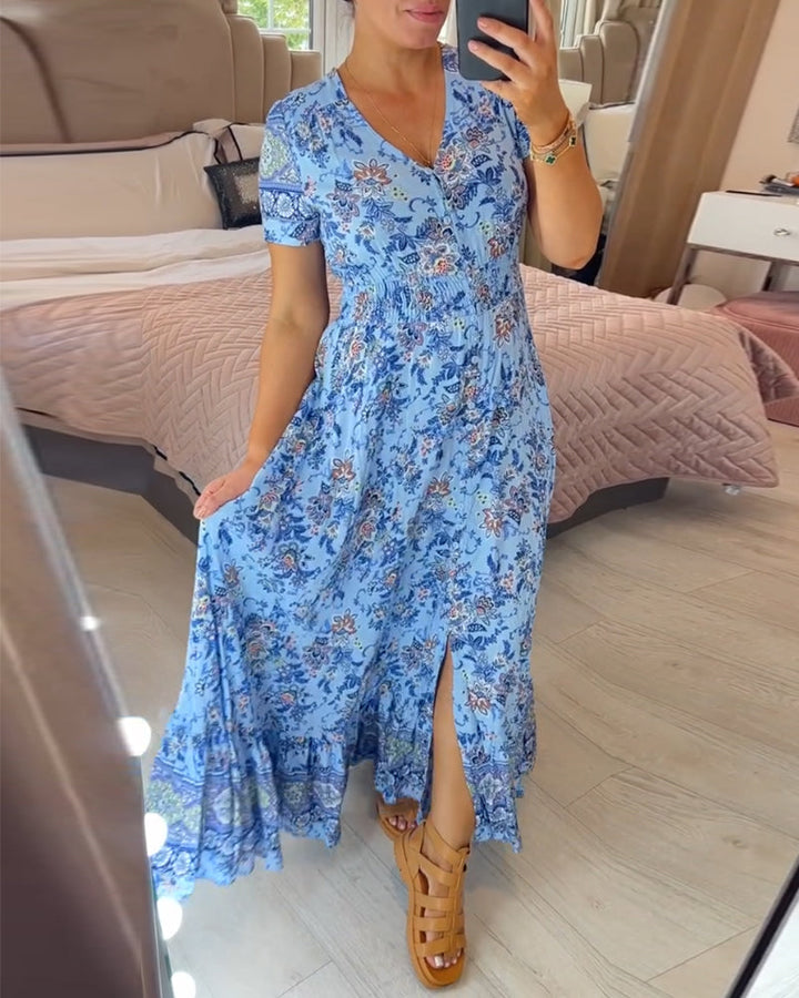 SARAH™ Floral V-Neck Dress