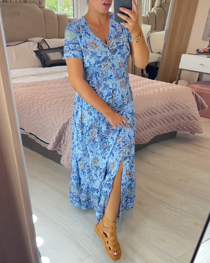 SARAH™ Floral V-Neck Dress