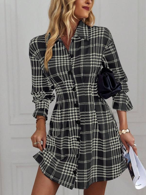 MARIA™ - Chic Slimming Check Dress for Fall & Winter