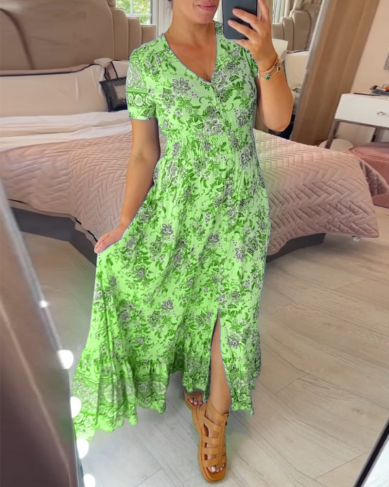 SARAH™ Floral V-Neck Dress