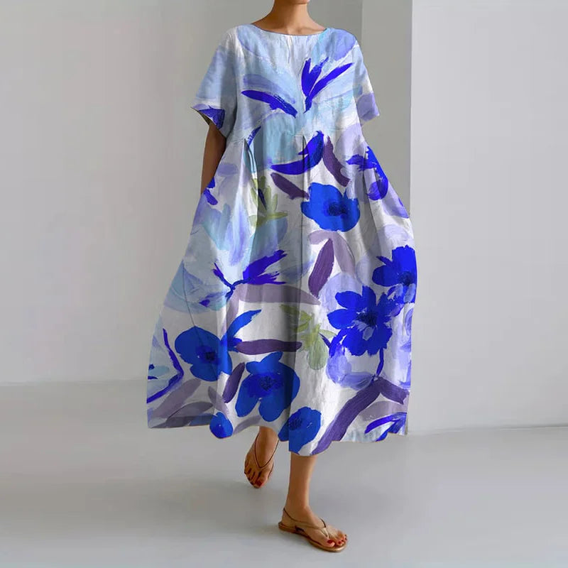 VALENTINA | Summer Floral Dress with Flattering Cut and Freedom of Movement.
