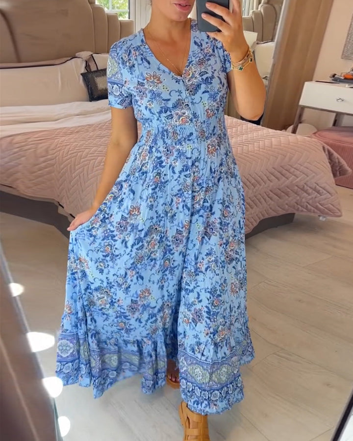 SARAH™ Floral V-Neck Dress
