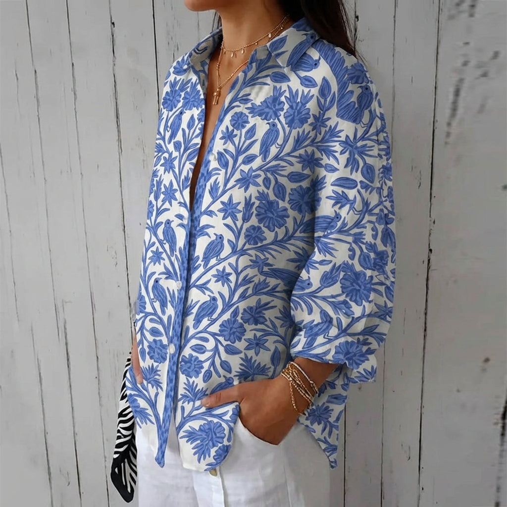 Isabella | Blue Garden Blouse