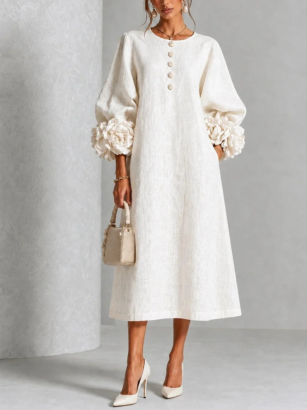 LILIANA | ELEGANT FLORAL MIDI DRESS