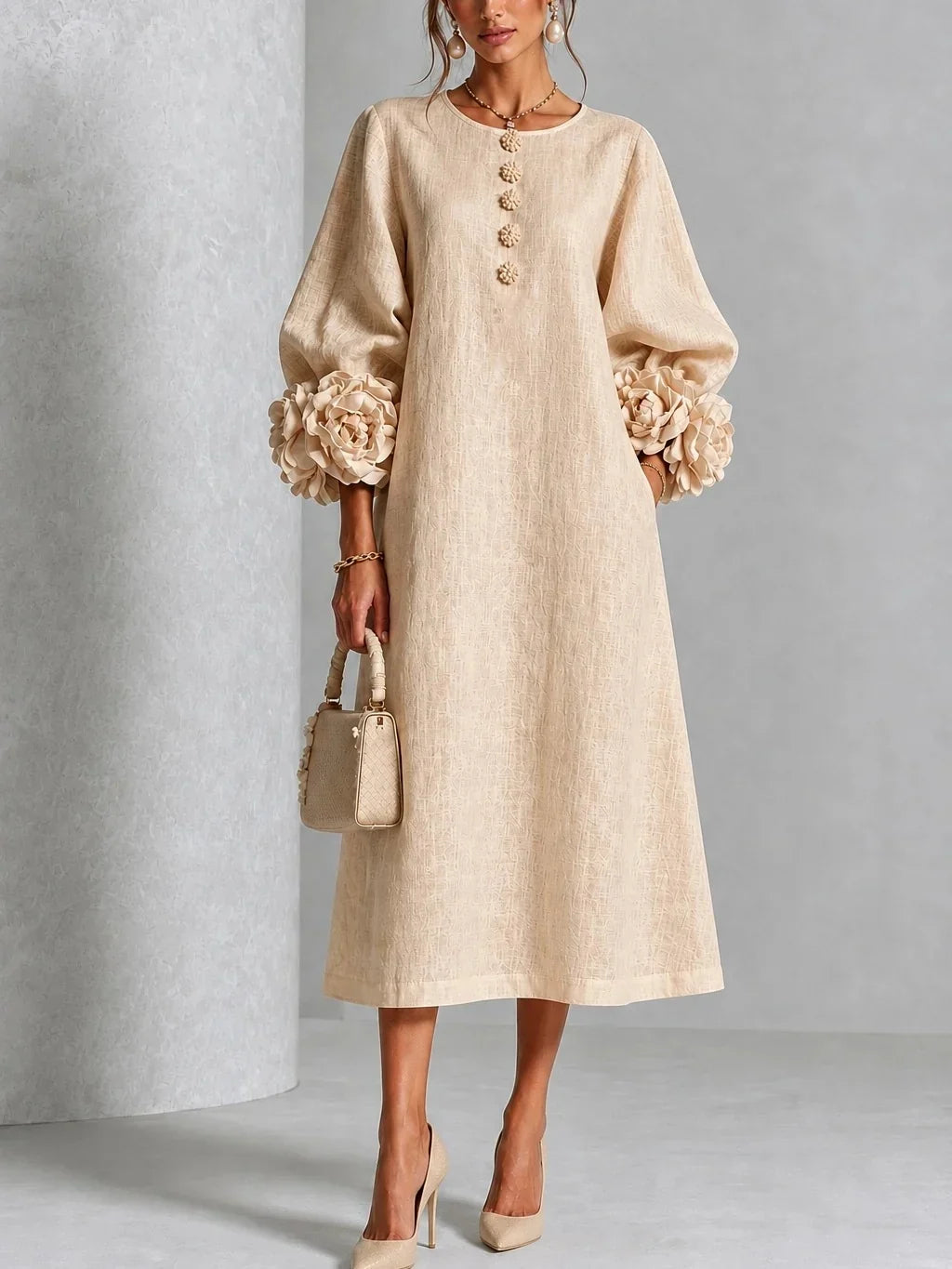 LILIANA | ELEGANT FLORAL MIDI DRESS