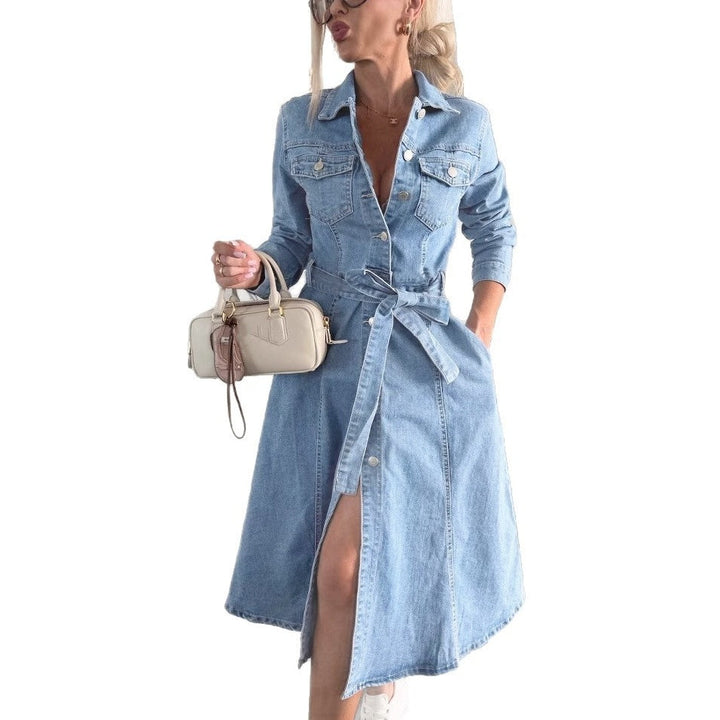 TEDDY™ - Button-Up Long Sleeve Denim Dress