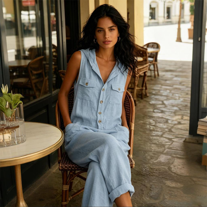 Casual Sleeveless Hooded Jumpsuit for Women