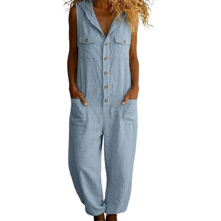 Casual Sleeveless Hooded Jumpsuit for Women